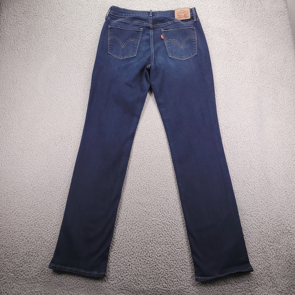 LEVIS 505 Jeans Size 8 Straight Leg Mid Rise Dark Wash Stretch Denim 29x31